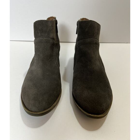 Lucky Brand Womens' Suede Ankle Boots Size 7M Gray Zip Up Boho Western Cowgirl - Picture 2 of 13